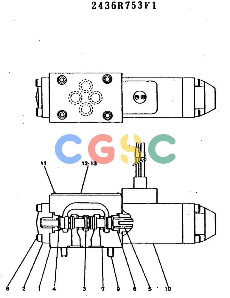 神钢零件查询(MD400LC) - EXCAVATOR BTW YS0101 - YS0200 (1/80-12/06) (09-020) - VALVE ASSY, SOLENOID/ P.N. 2436R753F1 Kobelco