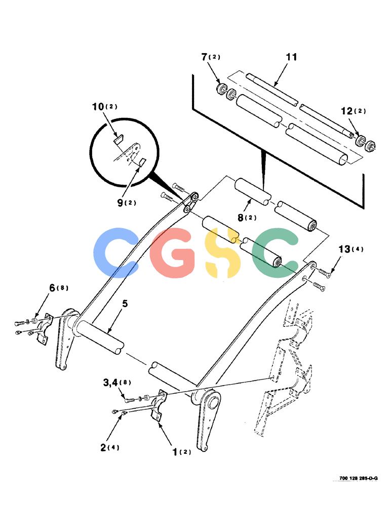 凯斯零件查询(8465) - CASE IH AUTO ROUND BALER (1/91-12/97) (6-28) - BALE TENSION ROLLER ASSEMBLY, SERIAL NUMBER CFH0078355 THROUGH CFH0122122 Case Agriculture