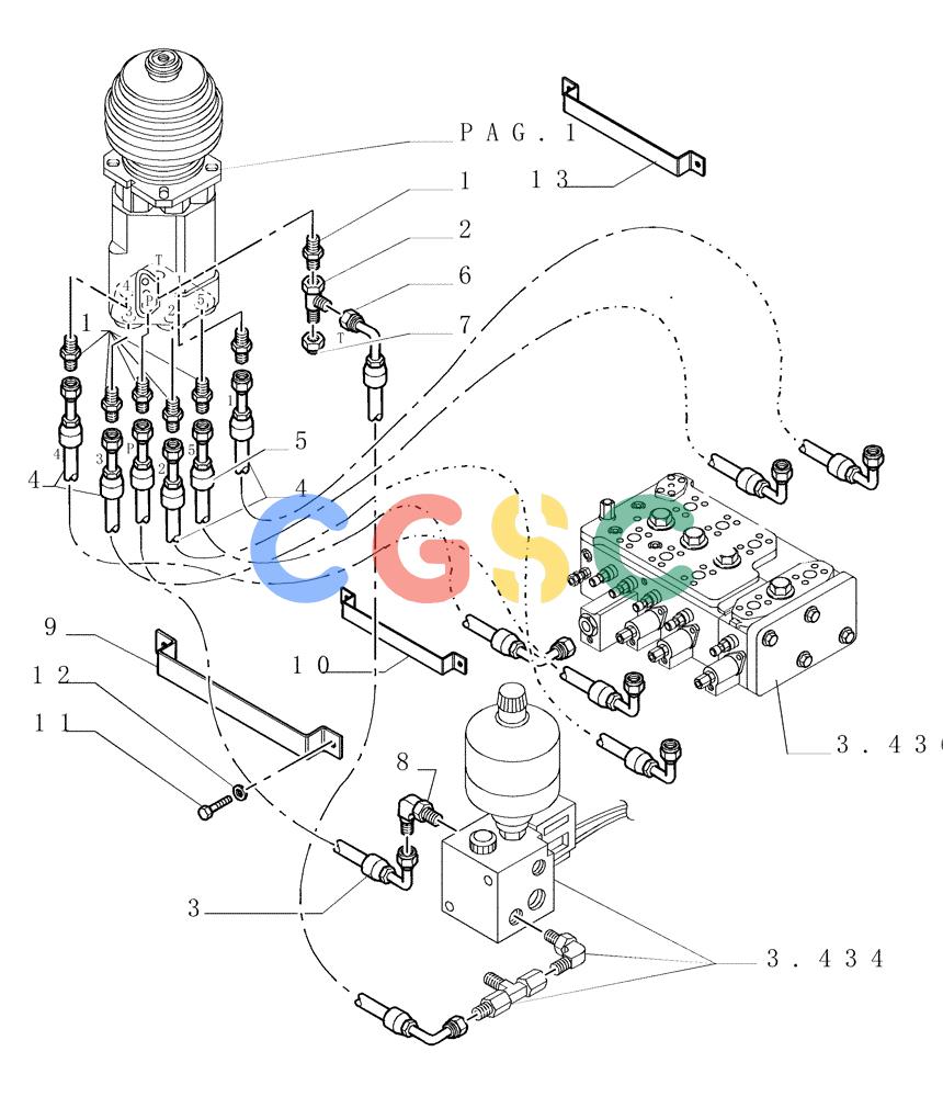 纽荷兰零件查询(DC180.B) - CRAWLER DOZER TIER 2 (3/03-) (3.437[02]) - CONTROL VALVE LINKAGE - PIPING New Holland Constructuion