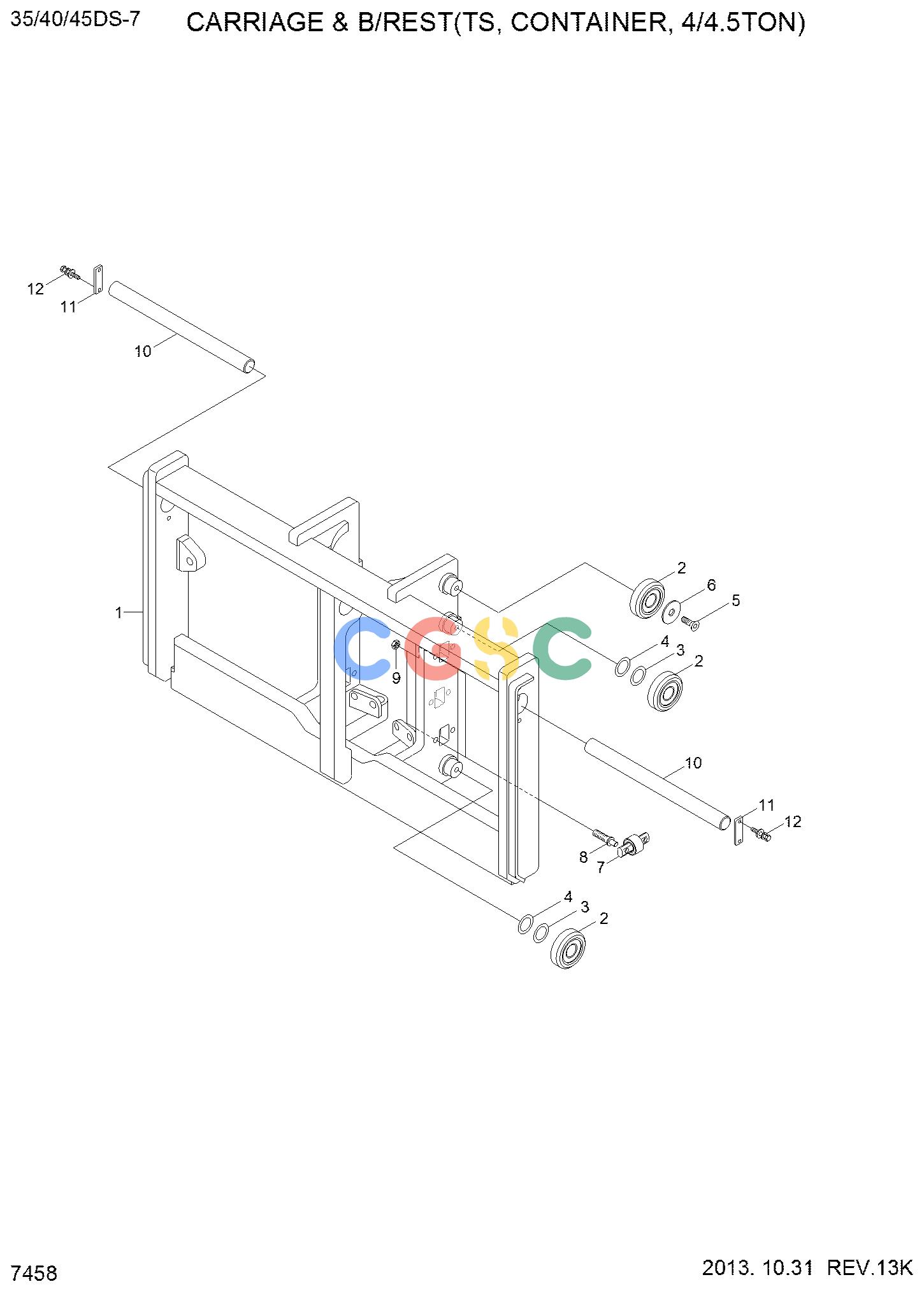 现代零件查询35DS/40DS/45DS-7 CARRIAGE & B/REST(TS,CONTAINER,4/4.5TON)EPC Hyundai 