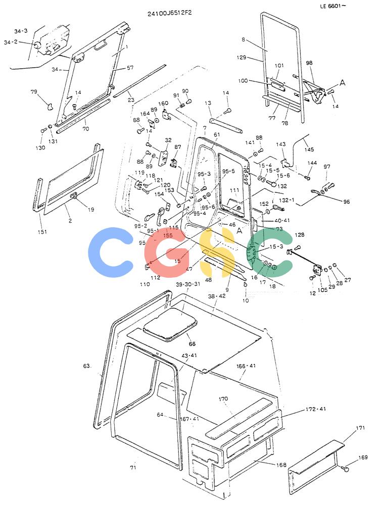 神钢零件查询(K903) - MARK II EXCAVATOR BTW LE6601 - LE7871 (1/88-12/03) (02-002[02]) - CAB ASSY Kobelco