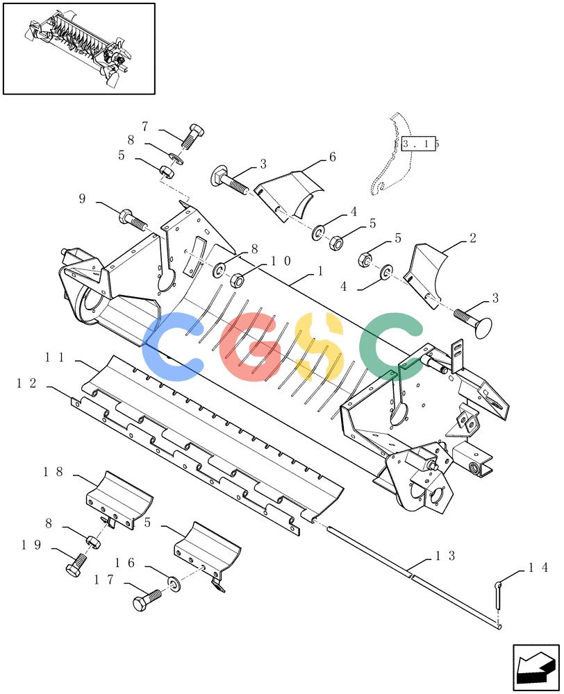 凯斯零件查询(RBX341) - SILAGE PACK ROUND BALER (3/03-12/05) (13.07[01]) - FEEDER AND CROPCUTTER ASSEMBLY, FRAME Case Agriculture