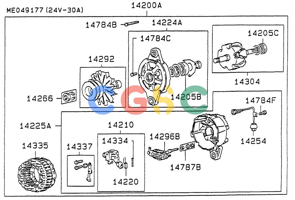 神钢零件查询(6D22-TC) - MITSUBISHI DIESL ENGINE - SK EXCAVATORS (1/06-12/06) (06-002[02]) - ALTERNATOR & REGULATOR Kobelco