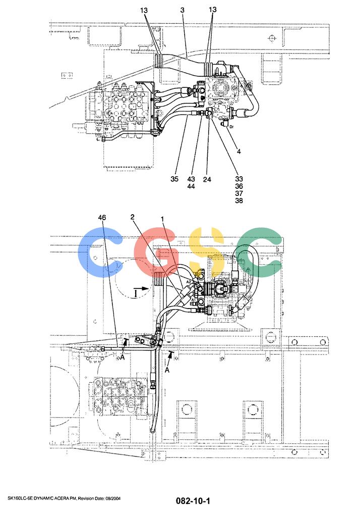 神钢零件查询(SK160LC-6E) - DYNAMIC ACERA EXCAVATOR 08/2004 ASN YM03U0523 (8/04-12/07) (01-018[01]) - HYD LINES, PUMP, P/N YM30H00010F1 Kobelco