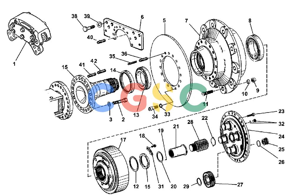 纽荷兰零件查询(AD300) - ARTICULATED DUMP TRUCK (1/01-) (2.377A[04]) - REAR AXLE - DIFFERENTIAL New Holland Constructuion