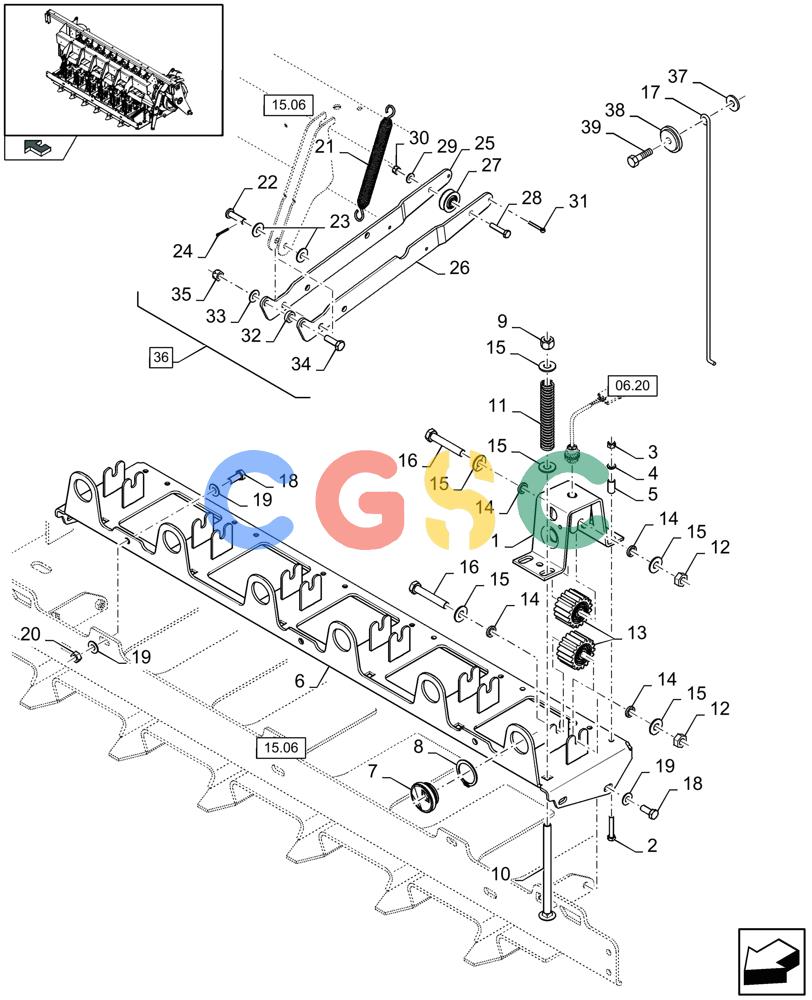 凯斯零件查询(LB433S) - BIG RECTANGULAR BALER (9/08-12/12) (15.07[01]) - TWINE TENSIONERS Case Agriculture