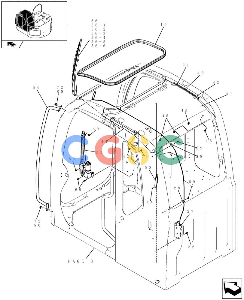 纽荷兰零件查询(E235BSR) - CRAWLER EXCAVATOR (5/07-) (1.250[04]) - CAB - COMPONENTS New Holland Constructuion