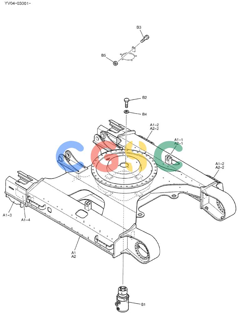 神钢零件查询(DOZER) - ATTACHMENT - SK115SR-1E, -1ES, SK135SR-1E, LC-1E, LC-1ES (1/02-12/03) (02-001) - LOW GROUP, P/N YV02F00035P1 Kobelco