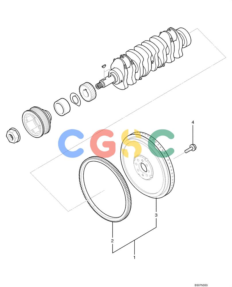 纽荷兰零件查询(E135B) - CRAWLER EXCAVATOR TIER 3 - ASN YH05-07001 (N8TA13006) (1/08-) (09-14[00]) - FLYWHEEL New Holland Constructuion