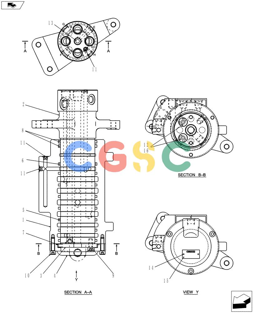 纽荷兰零件查询(E80BMSR) - COMPACT CRAWLER EXCAVATOR ASN LF06-04501 (NBTA18037) (02-055[02]) - SWIVEL JOINT INSTALLATION New Holland Constructuion