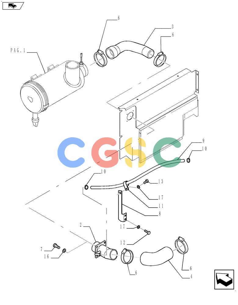 纽荷兰零件查询(E215B) - CRAWLER EXCAVATOR - TIER 3 (ROPS CAB) ASN NBDA21800 (6/13-) (01-010[02]) - AIR CLEANER ASSY New Holland Constructuion