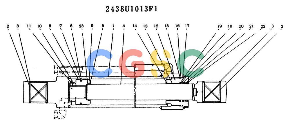 神钢零件查询(K904L) - MARK II EXCAVATOR ASN LX1526 (1/88-12/03) (11-056) - CYLINDER ASSY (SIDE DIGGING) Kobelco