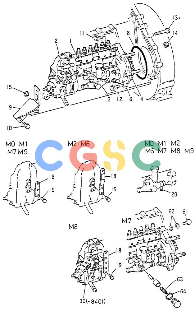 神钢零件查询(6D15) - MITSUBISHI DIESEL ENGINES - K907D & K907LC EXCAVATORS (1/86-12/06) (03-001) - FUEL INJECTION PUMP GENERAL (PN ME038922) Kobelco