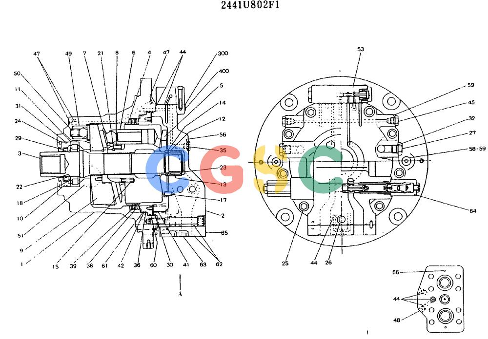 神钢零件查询(MD450BLC) - EXCAVATOR BTW TS0201 - TS0394 (1/80-12/06) (11-032) - MOTOR ASSY (PROPELLING) Kobelco