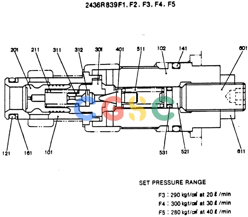 神钢零件查询(MD140C) - EXCAVATOR ASN YPU00501 (1/80-12/06) (12-005) - VALVE ASSY, MAIN RELIEF Kobelco