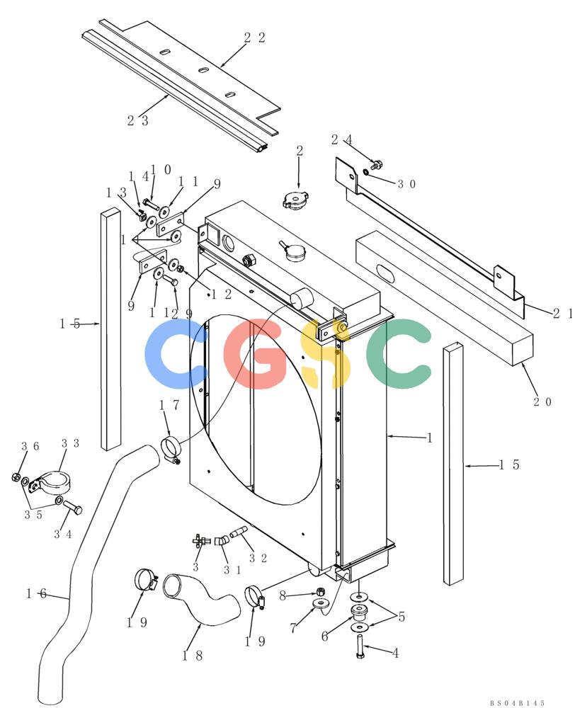 纽荷兰零件查询(DC75) - CRAWLER DOZER (8/04-) (02-03) - RADIATOR - MOUNTING New Holland Constructuion