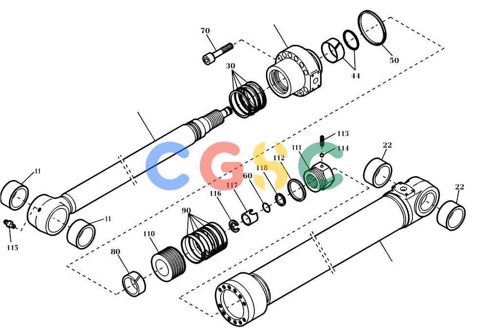 纽荷兰零件查询(EC350) - CRAWLER EXCAVATOR (2/00-) (24.032[001]) - STICK CYLINDER (S/N 735003-UP) New Holland Constructuion