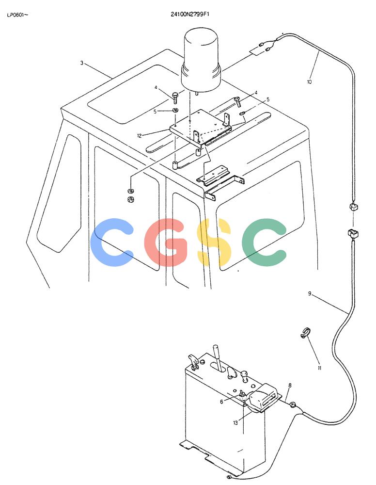 神钢零件查询(K905LC) - EXCAVATOR BTW YP0115 - YP0301 (1/85-12/03) (06-028) - LIGHT, ROTARY (FOR EXPORT) Kobelco