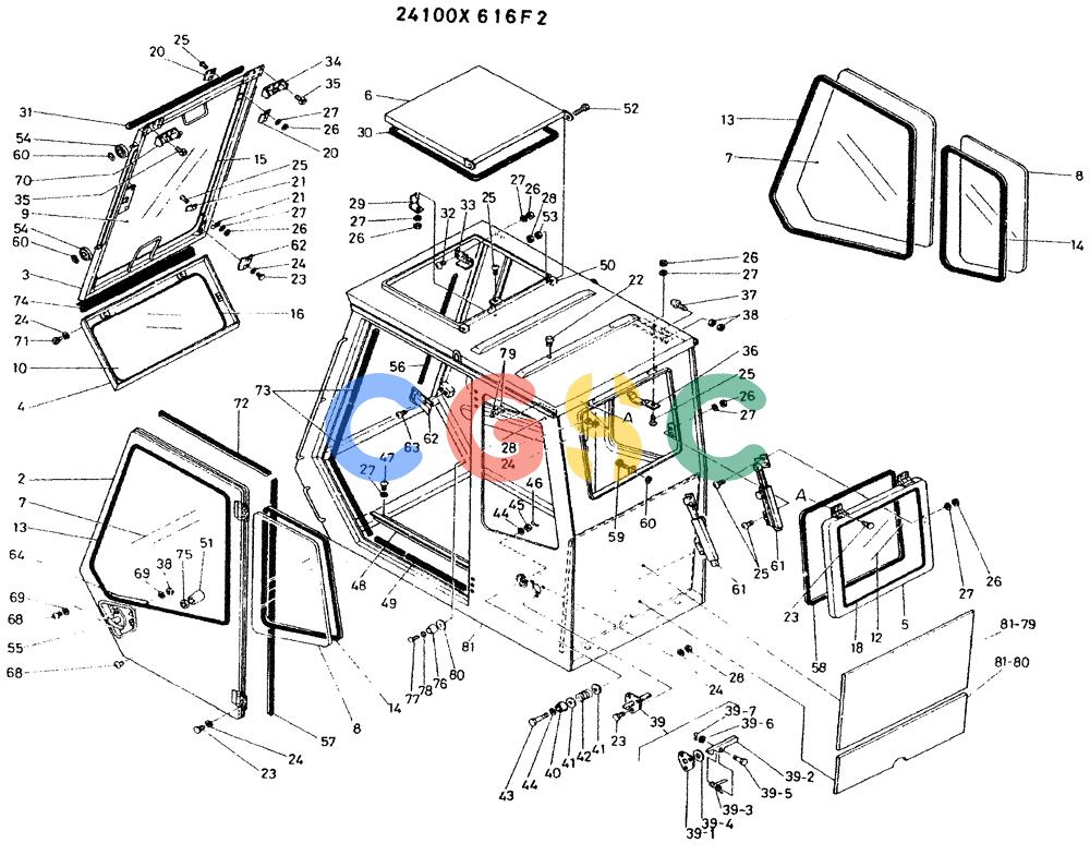 神钢零件查询(K935) - EXCAVATOR BTW L70106 - L70166, LU0067 (1/76-12/03) (02-002) - CAB ASSY Kobelco