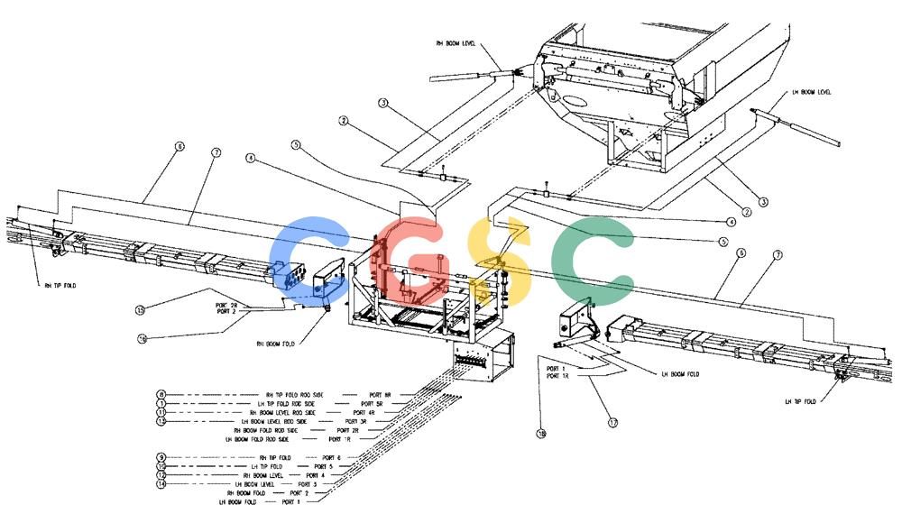 凯斯零件查询(438) - FLEX-AIR APPLICATOR - 2003 (3/03-10/03) (04-031) - HOSE GROUP, 70’ BOOMS Case Agriculture