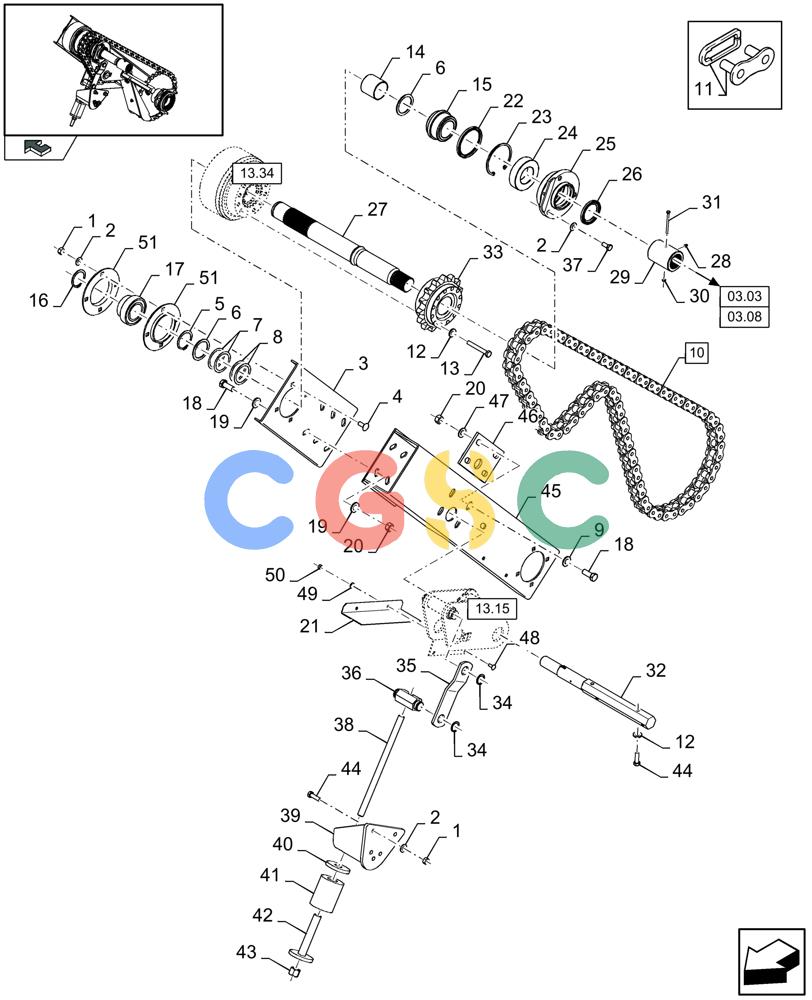 凯斯零件查询(LB433R) - BIG RECTANGULAR BALER 'ROTOR CUTTER' (9/08-12/12) (13.14[01]) - ROTOR DRIVE Case Agriculture