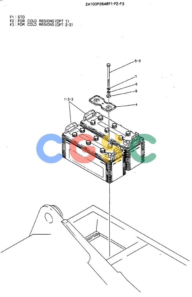 神钢零件查询(MD320BLC) - EXCAVATOR BTW YC0301 - YC0747 (1/80-12/06) (05-012) - BATTERY ASSY Kobelco