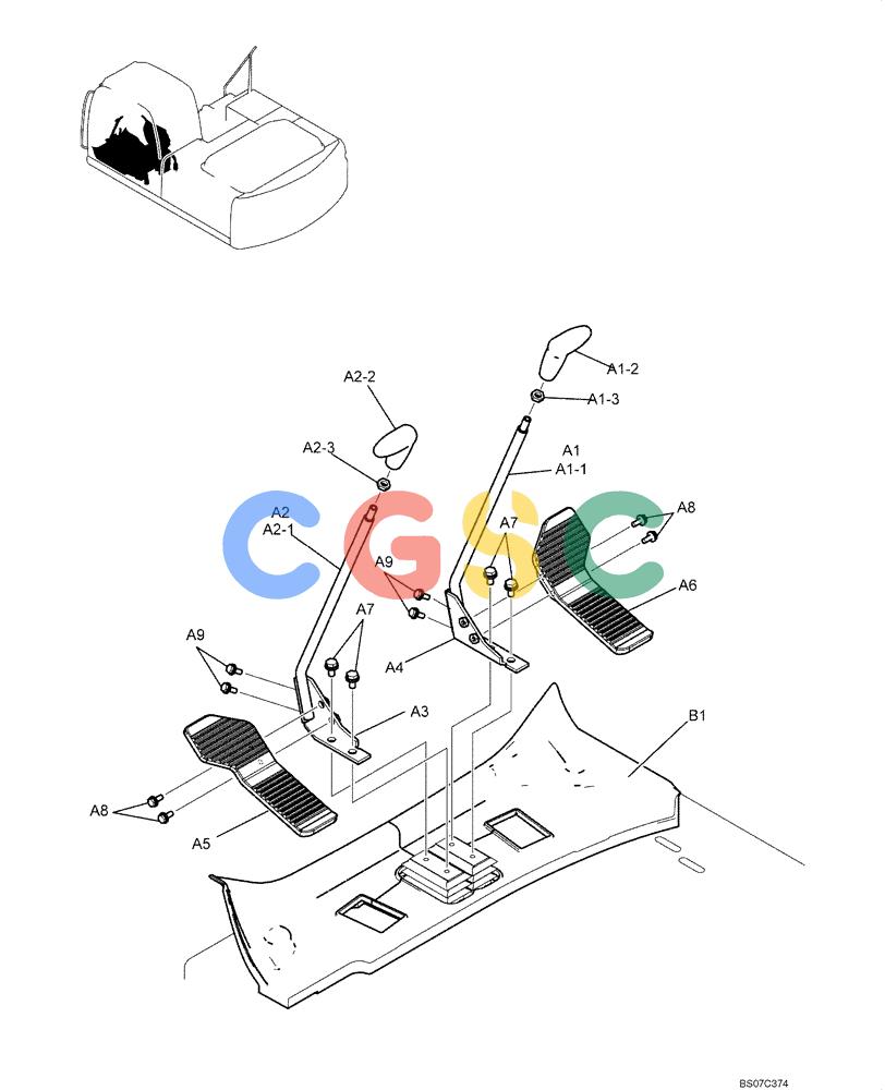 纽荷兰零件查询(E175B) - CRAWLER EXCAVATOR TIER 3 (NA) - N7DA16301 - (5/07-) (02-30[00]) - LEVER ASSY, PROPEL (YN50M00015F1) New Holland Constructuion
