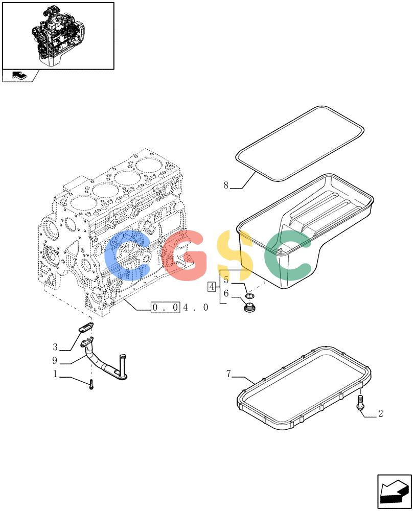 神钢零件查询(F4GE9484A J601) - ENGINE - 504103783 - 920019898 (1/13-) (0.04.2) - ENGINE OIL SUMP (504114347) Kobelco