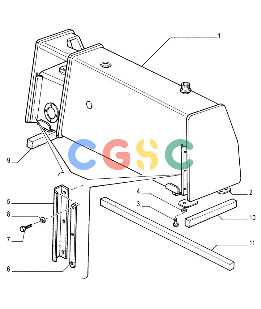 纽荷兰零件查询(FD175) - CRAWLER DOZER (N.A. VERSION)(S/N 061640 & AFTER) (1/93-) (0.510[01]) - FUEL AND OIL TANK New Holland Constructuion