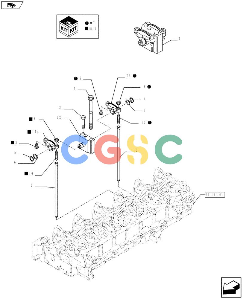 神钢零件查询(F4GE9684C J602) - ENGINE 5801385852 - 84369829 (1/13-) (10.106.02) - ROCKER SHAFT Kobelco