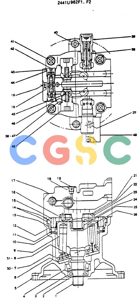 神钢零件查询(MD140C) - EXCAVATOR ASN YPU00501 (1/80-12/06) (12-009) - MOTOR ASSY (SWING) Kobelco