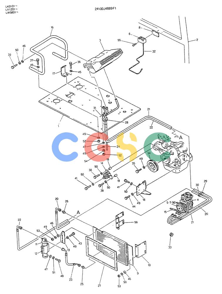 神钢零件查询(K904DL) - EXCAVATOR ASN LX1201 (1/84-12/03) (08-026) - COOLER ASSY Kobelco