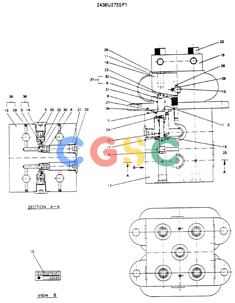神钢零件查询(MD200C) - EXCAVATOR BTW YQU0701 - YQU2000 (1/80-12/06) (16-009) - VALVE ASSY. PILOT Kobelco