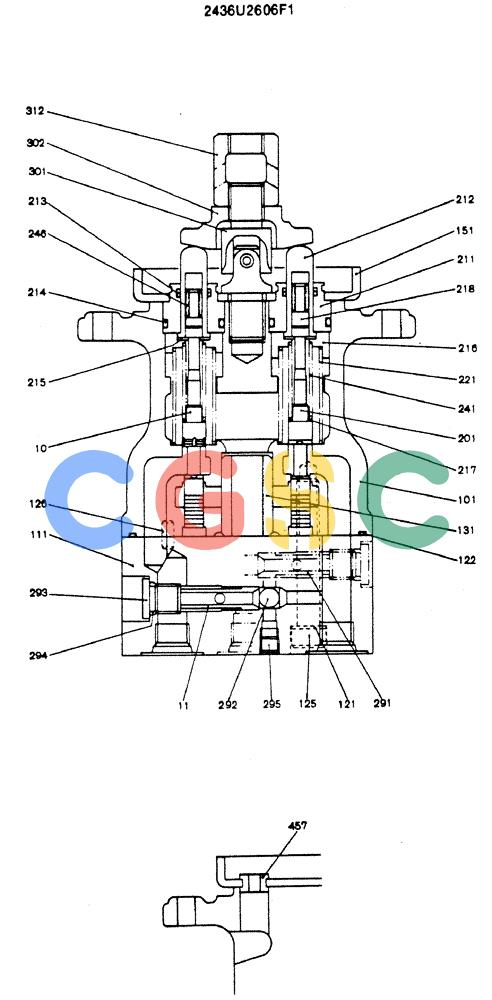 神钢零件查询(MD140C) - EXCAVATOR ASN YPU00501 (1/80-12/06) (12-026) - VALVE ASSY, PILOT - 2436U2606F1 Kobelco