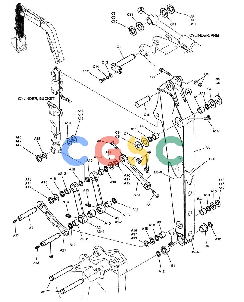 纽荷兰零件查询(EH80) - MIDI CRAWLER EXCAVATOR ASN LF04-02000 (N4TA18001 thru N4TA18010, ASN N5TA18011 -) (NA) (1/ (131) - ARM ASSEMBLY 1.8M (5FT 11 IN) (WITHOUT NIBBLER AND BREAKER) New Holland Constructuion