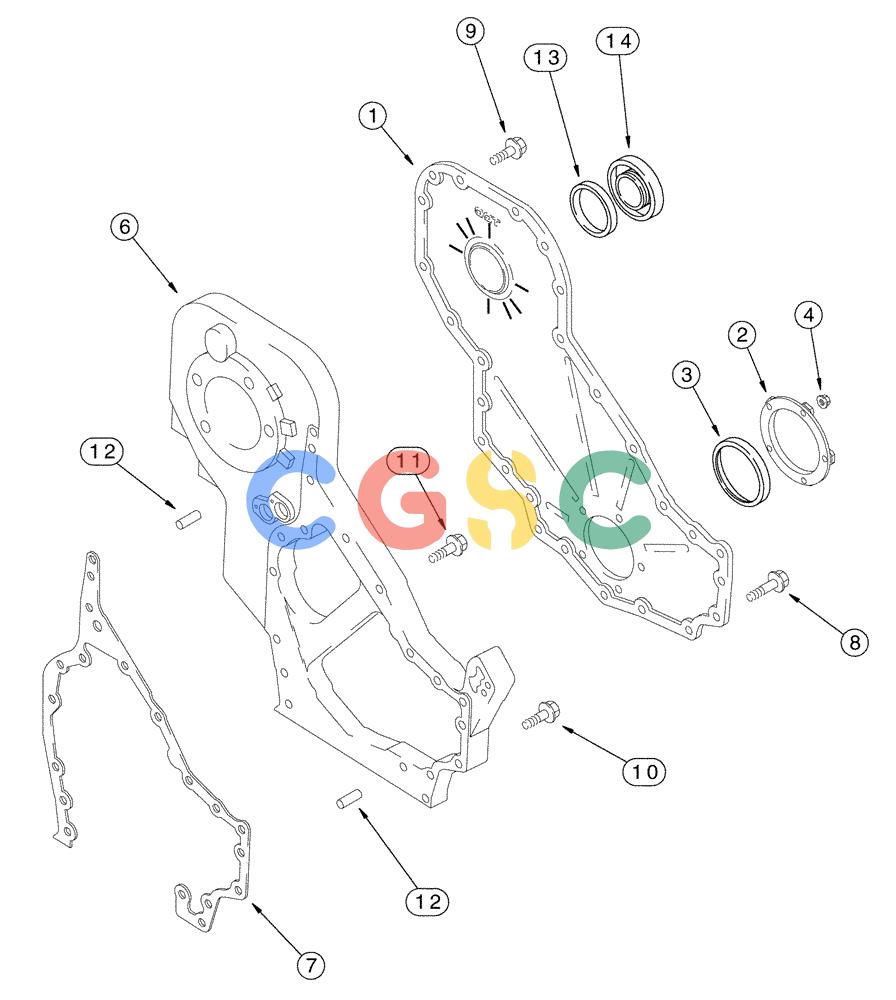 凯斯零件查询(FLX3330B) - FLOATER (12/99-9/02) (02-006) - FRONT GEAR COVER (FLX3300B CASE ENGINE) Case Agriculture