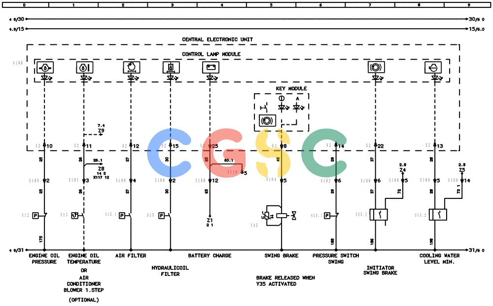 纽荷兰零件查询(EC215) - CRAWLER EXCAVATOR (11/99-) (31.050[005]) - ELECTRICAL COMPON. I.CIRCUIT DIAGRAM New Holland Constructuion