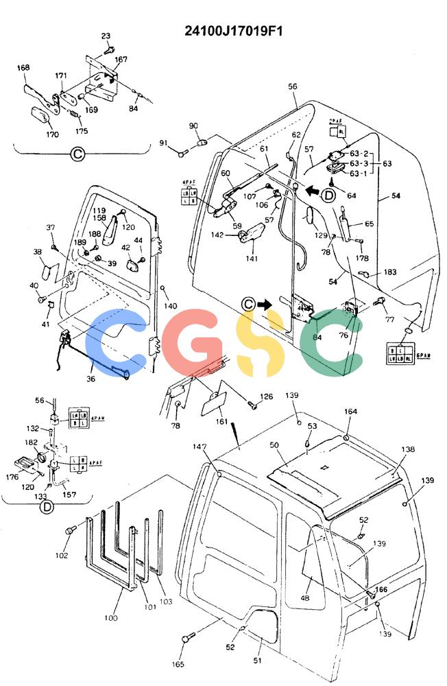 神钢零件查询(ED180) - BLADE RUNNER EXCAVATOR/DOZER ASN YLU0001 (1/99-12/01) (02-002[02]) - CAB ASSEMBLY Kobelco