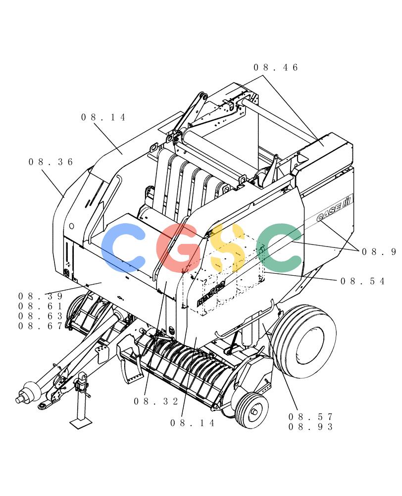 凯斯零件查询(RBX562) - CASE IH ROUND BALER (9/02-7/05) (SECTION 08[RBX562]) - PICTORIAL INDEX, SHEET METAL & DECALS Case Agriculture