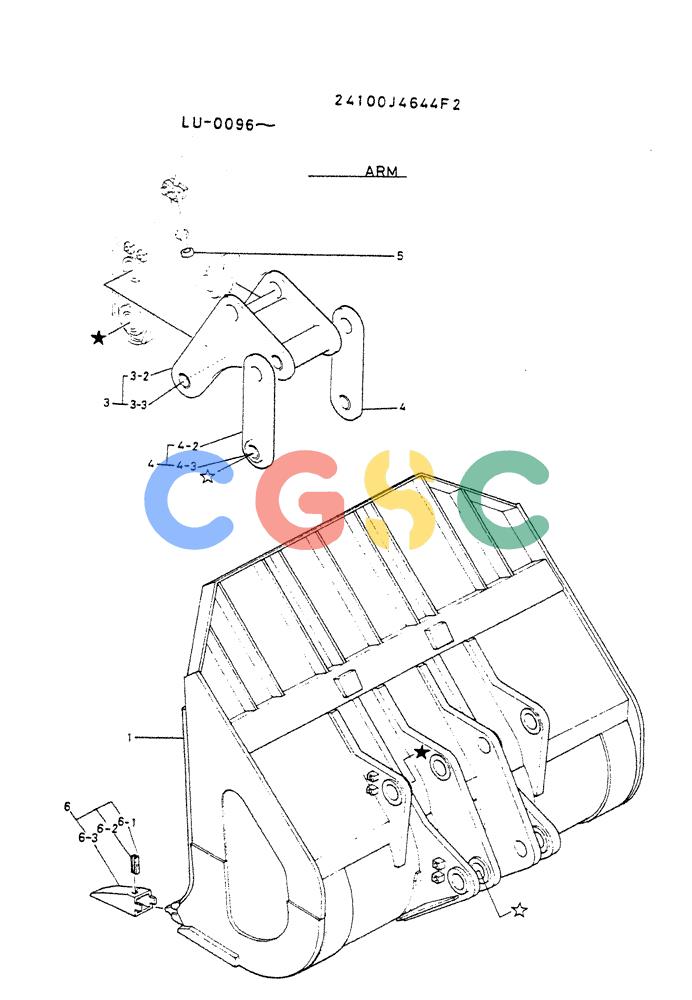 神钢零件查询(K935) - EXCAVATOR SUPPLEMENT ASN LU00154 (1/76-12/03) (08-020) - BUCKET ASSY FOR LOADING, 3.2M³ Kobelco