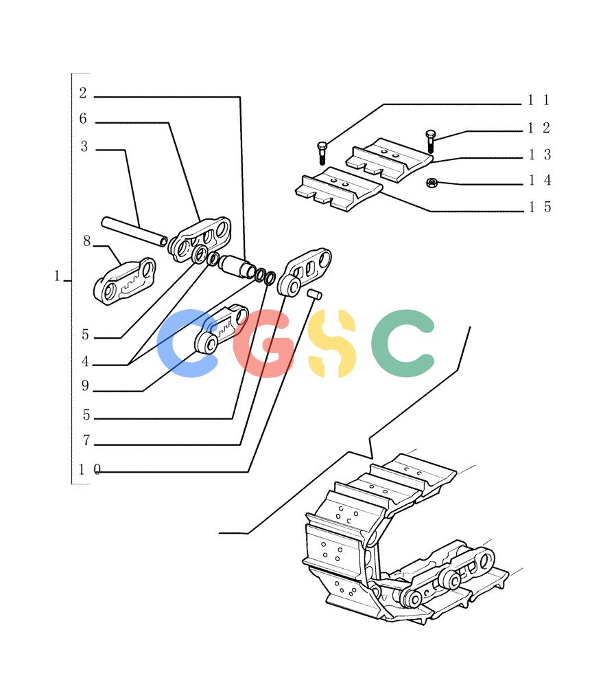 纽荷兰零件查询(DC180LGP) - CRAWLER DOZER (2/01-) (2.349[02]) - SALT CHAIN - SHOES (L=915MM) - VERSION (03) New Holland Constructuion