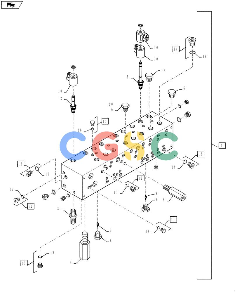 凯斯零件查询(810) - FLEX-AIR APPLICATOR - 2012 (2/12-) (35.359.03[02]) - 7 SECTION VALVE BANK BREAKDOWN Case Agriculture