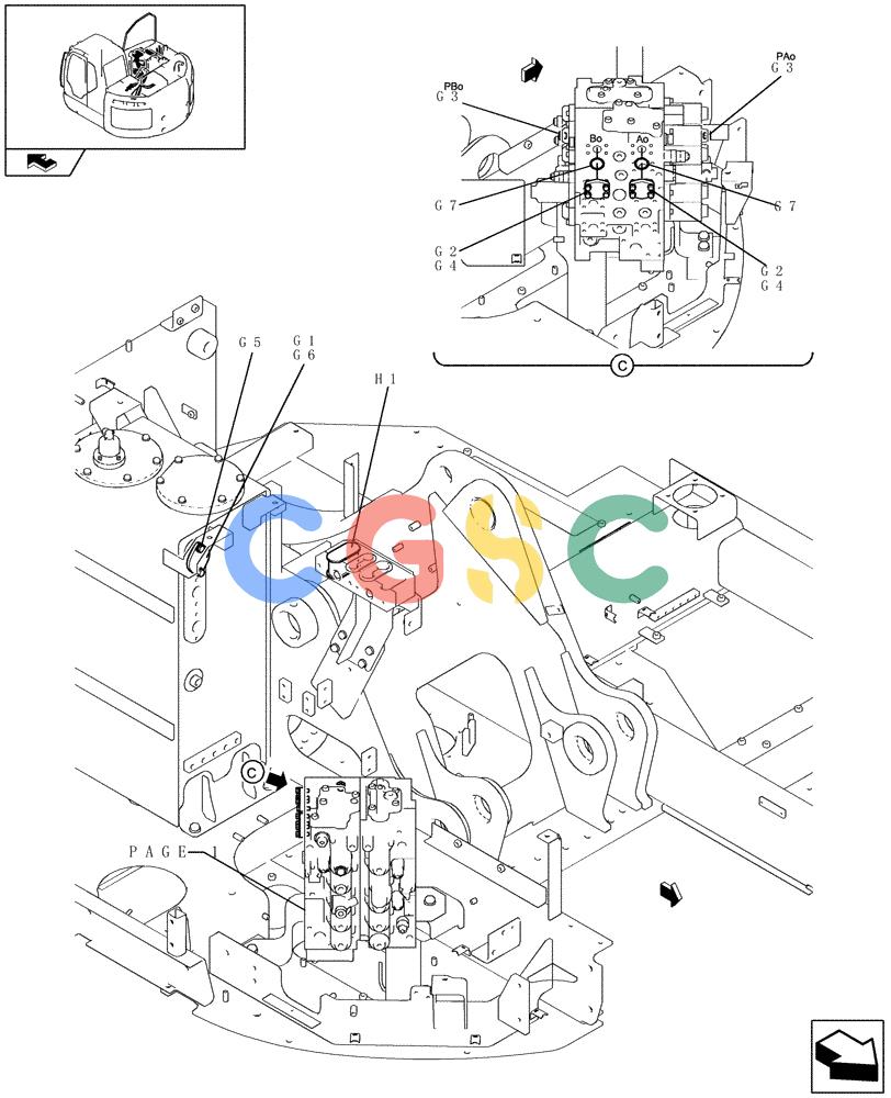 纽荷兰零件查询(E235BSR) - CRAWLER EXCAVATOR (5/07-) (1.050[09]) - PUMP/CONTROL VALVE PIPING New Holland Constructuion