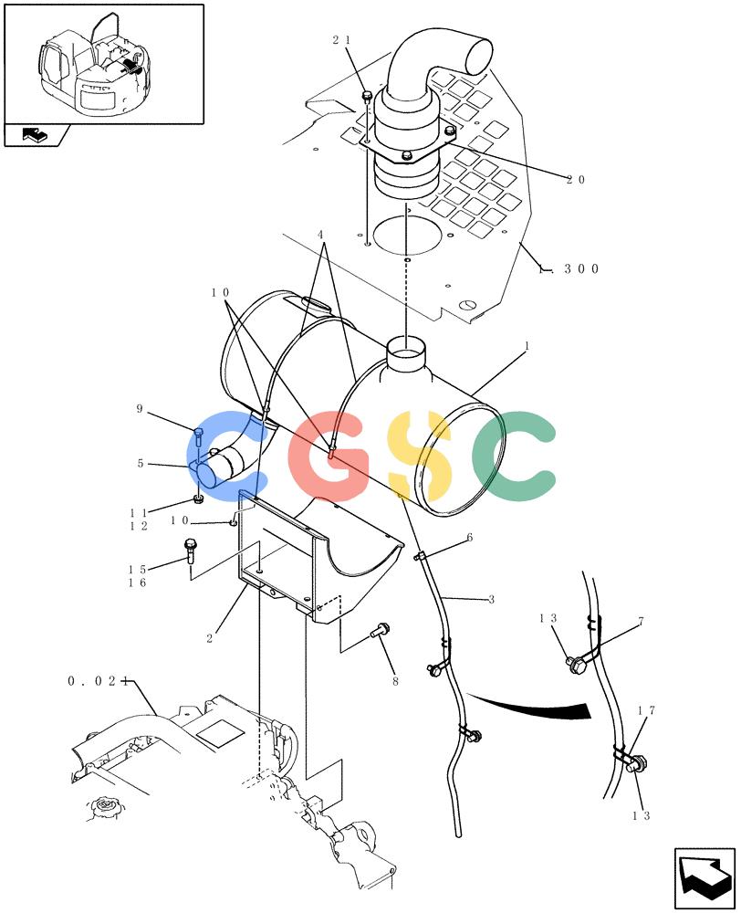 纽荷兰零件查询(E235BSR) - CRAWLER EXCAVATOR (5/07-) (0.002[01]) - MUFFLER New Holland Constructuion
