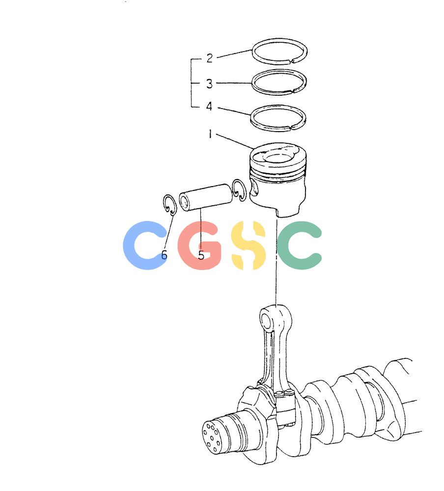 神钢零件查询(6D22-TC) - MITSUBISHI DIESEL ENGINE - K909A, K912A, K916, & K935 (1/76-12/06) (01-007) - PISTON Kobelco