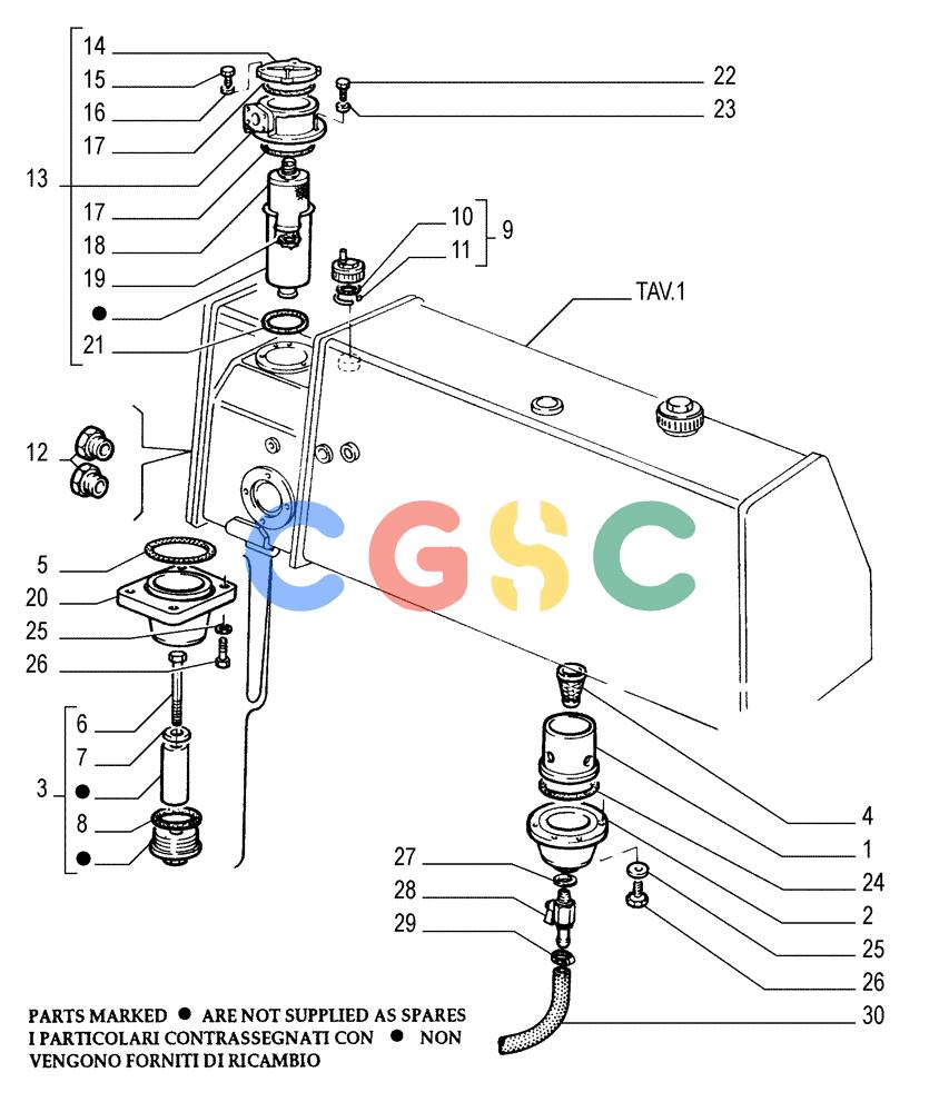 纽荷兰零件查询(FD175) - CRAWLER DOZER (N.A. VERSION)(S/N 061640 & AFTER) (1/93-) (0.510[03]) - FUEL AND OIL TANK New Holland Constructuion