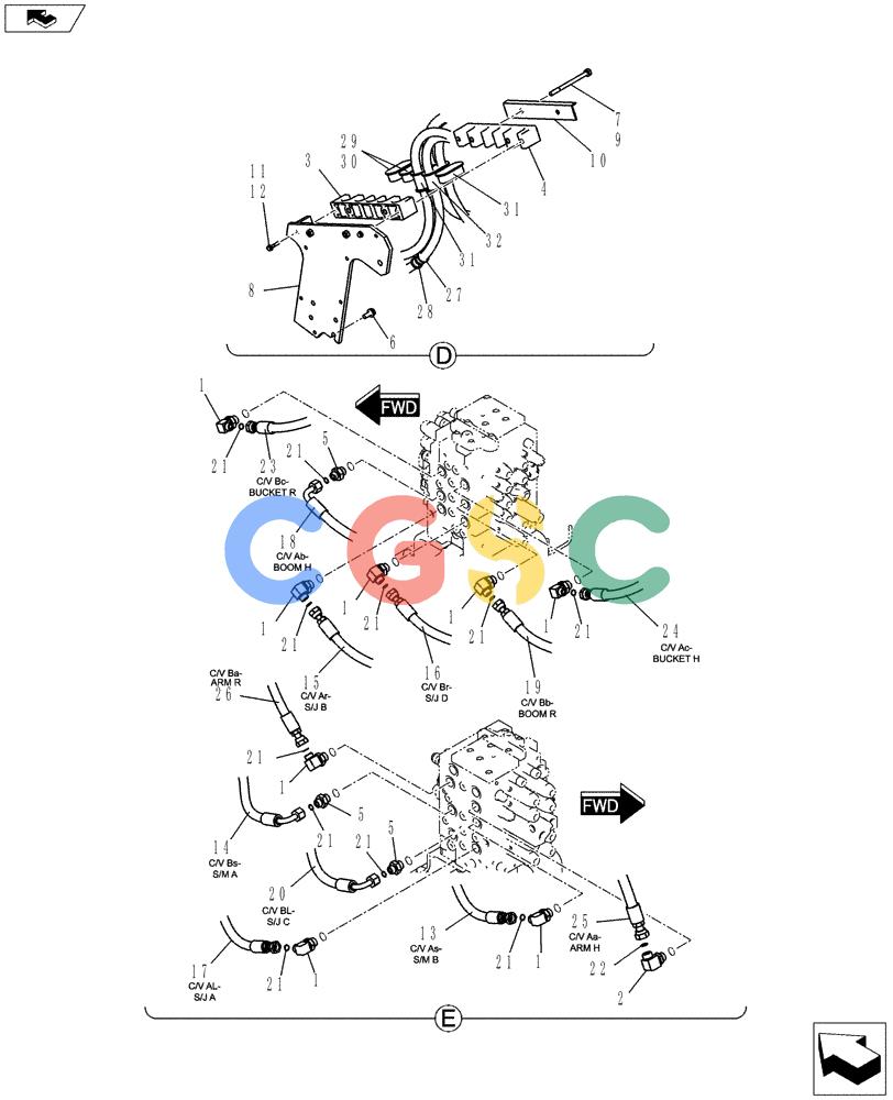 神钢零件查询(ED150-2) - BLADE RUNNER EXCAVATOR/DOZER ASN LH01-01001 (1/09-12/12) (01-021[02]) - HYDRAULIC LINES, UPPER Kobelco