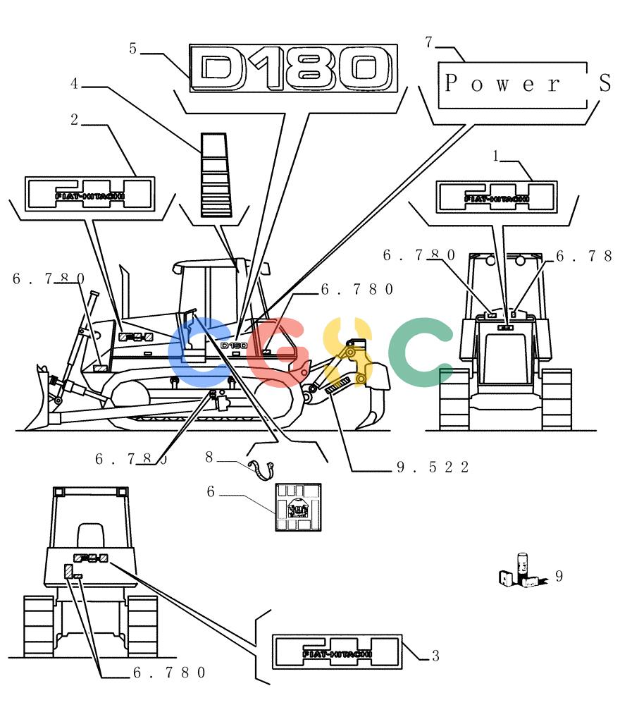 纽荷兰零件查询(DC180PS) - CRAWLER DOZER (11/00-) (6.782[01A]) - TRADE MARK DECALS - N.A. VERSION (02) New Holland Constructuion