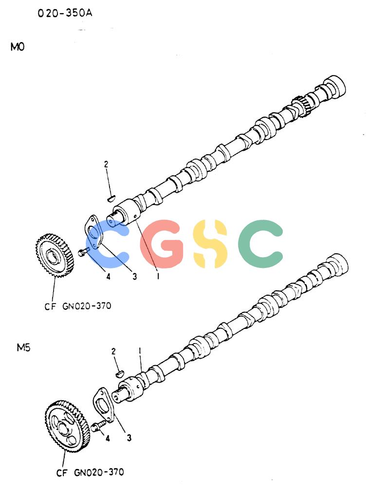 神钢零件查询(MD200C) - EXCAVATOR BTW YQU0701 - YQU2000 (1/80-12/06) (17-016) - CAMSHAFT Kobelco