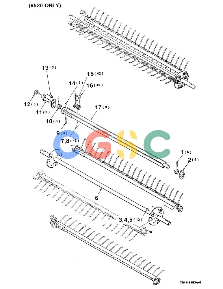 凯斯零件查询(8530) - CASE IH RECTANGULAR BALER (1/88-12/99) (3-10) - PICKUP TINE ASSEMBLY, (8530 ONLY) Case Agriculture